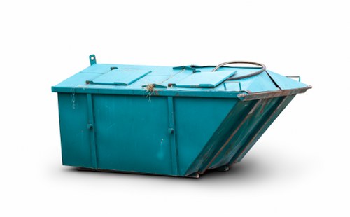 Final stage of rubbish removal with cleared space and tidy pavement