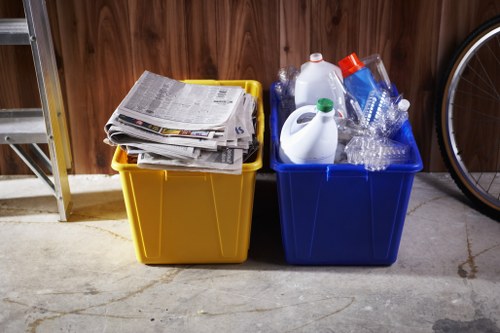 Office clearance team organizing documents securely