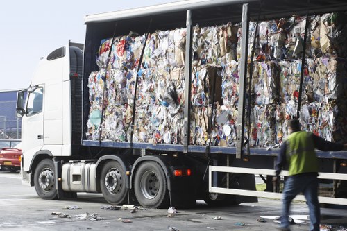 Recycling process at a waste management facility