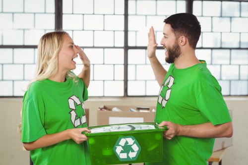 Community engaging in sustainable waste practices